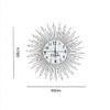 DYRABREST 12in 3D Crystal Wall Clock,Decorative Diam-ond Dispersion Silver Clock,Creative 3D Wall Clock for Living Room Bedroom,Office Space 60x60cm view 2