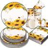 Gudvilla Sunflower Party Decorations, Sunflower Plates and Napkins Party Supplies Serves 50, for Birthday Bee Baby Shower Bridal Shower, Easter Mother's Day, Summer Fall Thanksgiving Decorations view 1