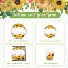 Gudvilla Sunflower Party Decorations, Sunflower Plates and Napkins Party Supplies Serves 50, for Birthday Bee Baby Shower Bridal Shower, Easter Mother's Day, Summer Fall Thanksgiving Decorations view 3