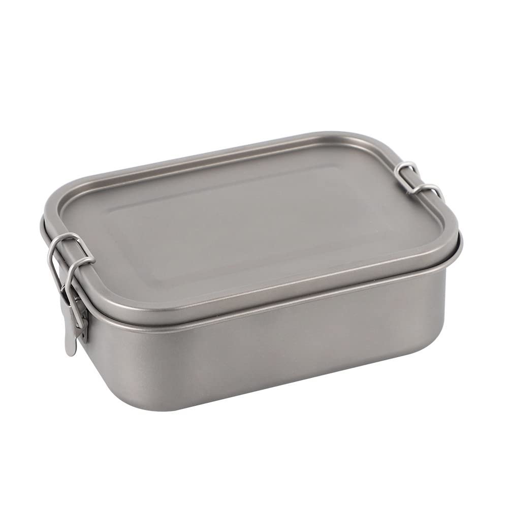 BOYAGU Outdoor Pure Titanium Lunch Box Camping bento Box Lunch Box Picnic Box Portable Tableware (Size : 1 800ml)