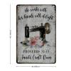 Metal Tin Sign Wall Decoration She Works with Her Hands with Delight Proverbs 31:13 Novelty Metal Signs Personalized Sewer Name Retro Flowers 12x18in Retro Metal Wall Plaque for Girlfriend Gift Garden Bathroom Decoration view 2
