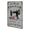 Metal Tin Sign Wall Decoration She Works with Her Hands with Delight Proverbs 31:13 Novelty Metal Signs Personalized Sewer Name Retro Flowers 12x18in Retro Metal Wall Plaque for Girlfriend Gift Garden Bathroom Decoration view 3