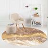 Modern Aesthetic Marble Abstract Round Area Rug 5ft Brown Gold Soft Washable Circular Rug for Living Room Dining Room Plush Throw Carpet Beside Bed Under Chair Table Floor Rug view 1