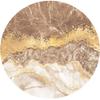 Modern Aesthetic Marble Abstract Round Area Rug 5ft Brown Gold Soft Washable Circular Rug for Living Room Dining Room Plush Throw Carpet Beside Bed Under Chair Table Floor Rug view 2
