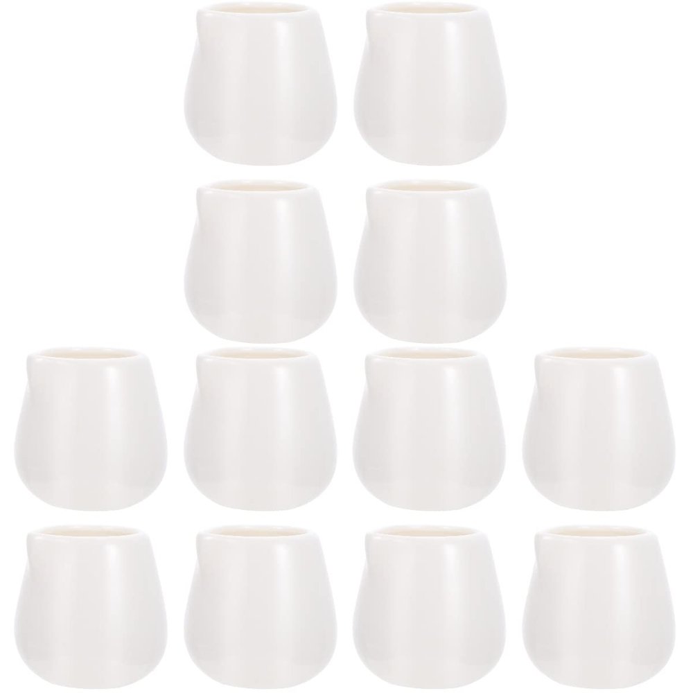 12pcs Creative Handleless Beverage Jugs for Coffee Juice and Yogurt Drip Spout Design for Easy Pouring for Home and Cafe Use