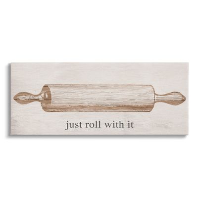 Stupell Industries Just Roll With It Phrase Canvas Wall Art, Design by Lil' Rue