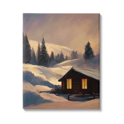 Stupell Industries Niveous Cottage Snow Scene Canvas Wall Art, Design by Ziwei Li