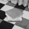 Amylove 18 Pcs Plush Foam Floor Mat Square Interlocking Carpet Tiles with Border Fluffy Play Mat Floor Tiles Soft Climbing Area Rugs for Home Playroom, 12 x 12 x 0.4 in (Black, White, Gray) view 1
