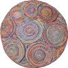 Round Area Rug 4' Hand Braided Jute Flatweave Multicolor Beige Design Handmade Boho Thick 0.27" Geometric Pattern Carpet Sisal Jute Rug Indoor Outdoor Use Rugs for Kitchen, Bedside, Yoga Mat view 1