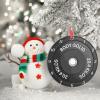 Barbell Weight Plate Fitness Lovers Personalized Christmas Ornaments 2022 Barbell Ornaments for Christmas Trees Acrylic Christmas Ornaments Keepsake Gifts for Wedding Anniversary Holiday Pendants view 2