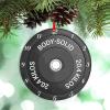 Barbell Weight Plate Fitness Lovers Personalized Christmas Ornaments 2022 Barbell Ornaments for Christmas Trees Acrylic Christmas Ornaments Keepsake Gifts for Wedding Anniversary Holiday Pendants view 4
