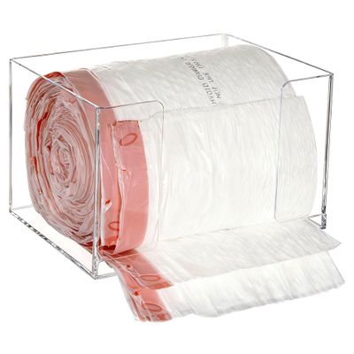 Aphbrada Extra Large Trash Bag Dispenser Roll Holder, Wall Mount Acrylic Garbage Bag Dispenser Roll Holder for Kitchen Cabinet, Trash Waste Bin Liners Organizer Under Sink, Clear