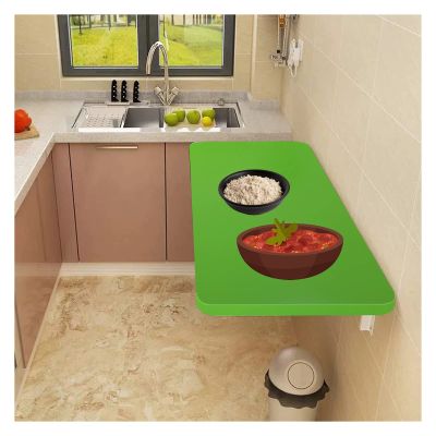 OCAZI Wall Mounted Folding Table Fold Down Floating Desk Laundry Folding Table Wall Mounted Table, Drop Leaf Tables for Small Spaces Wall Mounted Desk for Home Gift 50x40cm/20x16in Dark-Green