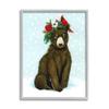 Stupell Industries Bear Seasonal Holly Snow Scene Framed Wall Art, Design by Laura Marr view 1
