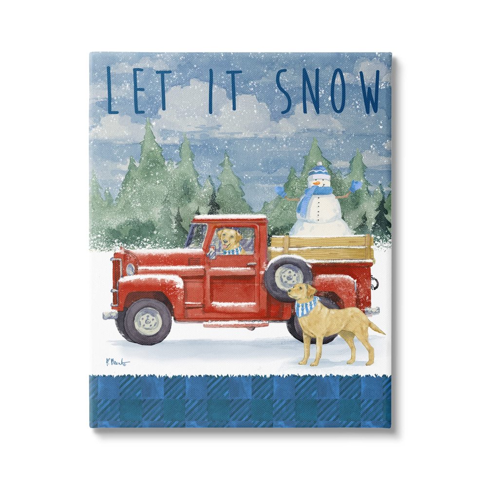 Stupell Industries Let It Snow Winter Dogs Canvas Wall Art, Design by Paul Brent