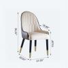 WEALTHGIRL 2 PCS Modern Dining Chair with PU Leather and Solid Wood Legs Partial Assembled for Dining Room Living Room Home Office (Black White) view 2
