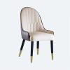 WEALTHGIRL 2 PCS Modern Dining Chair with PU Leather and Solid Wood Legs Partial Assembled for Dining Room Living Room Home Office (Black White) view 3