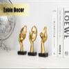 3 Pcs Gold Thinker Statues Sculptures for Home Decor, Golden Statues Table Decor Accents, House Decorations for Living Room Bedroom Office, Bookshelf Decorative Objects view 4