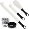 3 Pieces Decanter Cleaning Brush Flexible Bottle Scourer and 400 Pieces Reusable Decanter Cleaning Beads Household Tools for Wine Decanters Goblets Glasses Cups (Black Handle) view 1