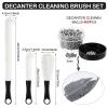 3 Pieces Decanter Cleaning Brush Flexible Bottle Scourer and 400 Pieces Reusable Decanter Cleaning Beads Household Tools for Wine Decanters Goblets Glasses Cups (Black Handle) view 2