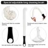 3 Pieces Decanter Cleaning Brush Flexible Bottle Scourer and 400 Pieces Reusable Decanter Cleaning Beads Household Tools for Wine Decanters Goblets Glasses Cups (Black Handle) view 3
