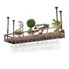 Ceiling Wine Racks, Adjustable Height Hanging Wine Glass Holder, Wall Mounted Wine Bottle Racks Bar Counter Hanging Stemware Goblet Holder (Color : Bronze, Size : 12035cm(4714inc view 1