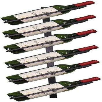 6 Bottle Wine Holder Vintage Metal Wine Bottle Rack Wall Mounted Organiser Storage Shelf for Bar,Kitchen,Restaurant