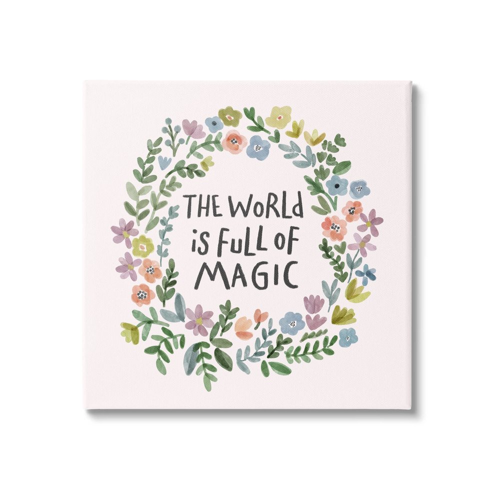 Stupell Industries World Is Full Of Magic Wreath Canvas Wall Art, Design by Nina Muis Surface Design