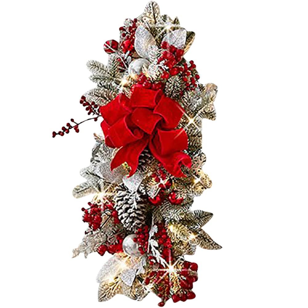 LUOZZY Christmas Glowing Wreath Luminous Xmas Wreath Decoration Christmas Home Hanging Ornaments, 60 * 30CM