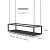 Black Wine Rack Ceiling Hanging Wine Bottle Holder Home Bar Iron Champagne Stemware Glasses Storage Shelf Kitchen Wall Mounted Metal Floating Organizer Shelves (Size : 80x25x20cm) view 2
