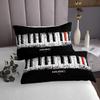 Manfei Kids Musical Bedspread Twin Size, Black and White Piano Key Quilted Coverlet with 1 Pillowcase, Retro Music Coverlet Set 2pcs for Boys Girls Room Decor,Soft Polyester Bedding Quilt view 3