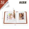 Ruibytree 52 Pockets Small Photo Album 2x3 for Fujifilm Instax Mini Series Instant Film, Polaroid Snap, Z2300, SocialMatic Instant Cameras & Zip Printer (Brown, 2Pack) view 4