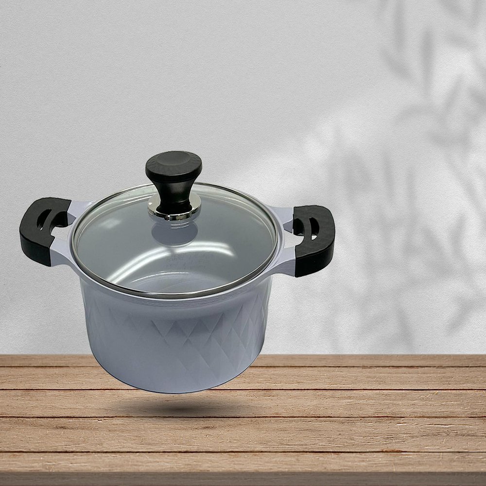 5.5 QT Ceramic Sauce Pot with Lid, 9-1/2'' Cooking Pot With Lid, MADE IN KOREA