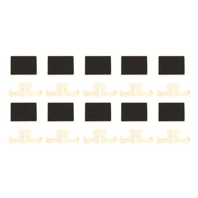 HERCHR 10pcs Mini Chalkboard Signs, Small Chalkboard Signs with Stand Wooden Blackboard Food Labels for Table Numbers, Place Cards, Food Signs, Message Board, Wedding Signs and Event Decorations