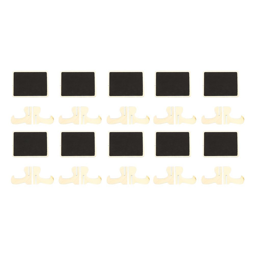 HERCHR 10pcs Mini Chalkboard Signs, Small Chalkboard Signs with Stand Wooden Blackboard Food Labels for Table Numbers, Place Cards, Food Signs, Message Board, Wedding Signs and Event Decorations