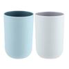 VOCOSTE 2Pcs Bathroom Toothbrush Cups, Blue and Gray, 4.33''x2.76'' 350ml view 1