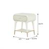 Michael Amini La Rachelle Beige 1-Drawer Nightstand with Acrylic Handle Solid and Manufactured Wood Birch Storage Table for Bedroom Organization and Elegant Dcor view 3