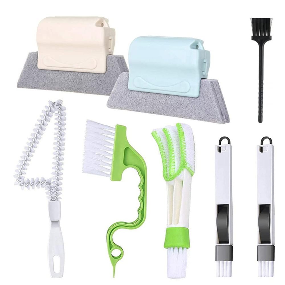 Window Cleaner Tool 8 Pcs Hand-held Groove Gap Cleaning Tools Window Groove Cleaning Brush for Corner Crevice Tile Lines Shutter Keyboard Car