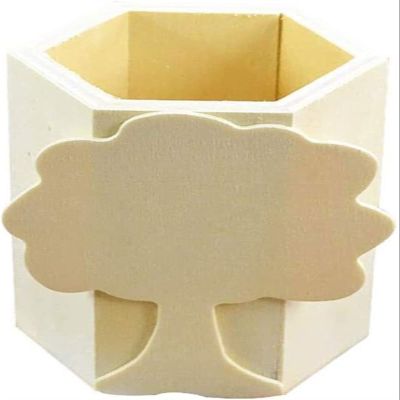 TATSEN Wooden Pen Holder Craft Decoration Supplies Office Storage Pen Pot Multifunction Toiletry Rack Storage Box