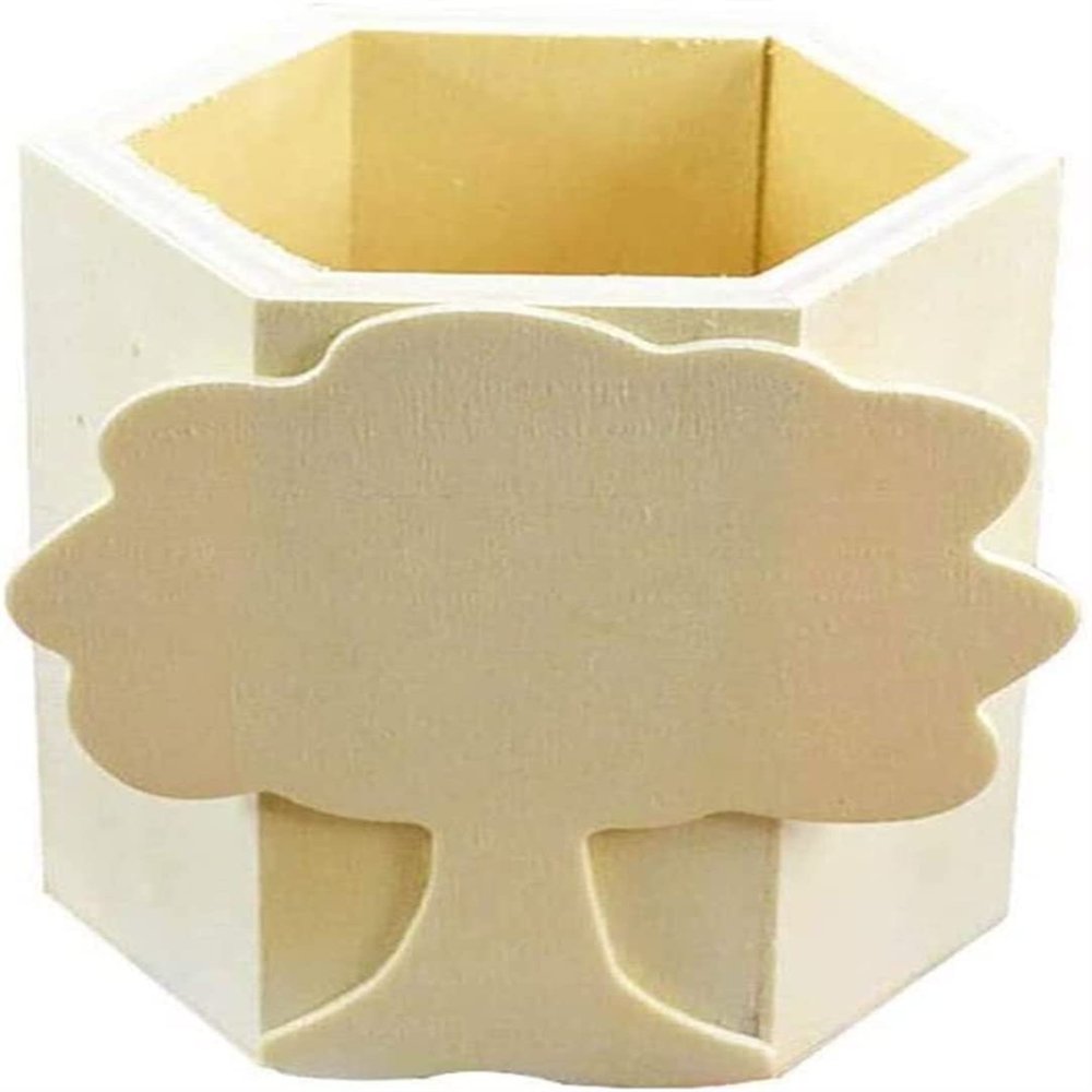 TATSEN Wooden Pen Holder Craft Decoration Supplies Office Storage Pen Pot Multifunction Toiletry Rack Storage Box