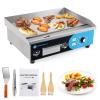 IRONWALLS Commercial Griddle Electric 22, 3000W Electric Flat Top Grill, Stainless Steel Countertop Electric Griddle Nonstick with 122~572Adjustable Temperature Control for Restaurant Kitchen view 1