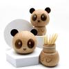 Comihome Toothpick Holder,Wooden Cute Panda Toothpick Holder Dispenser for Home Kitchen Restaurant,Funny Desk Decor,Wood Toothpicks Box,Tooth Pick Bamboo Holders Dispensers view 1