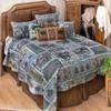 BLACK FOREST DECOR Bear Cabin Scenes Quilt Bed Set - King, Rustic Lodge Bear & Pinecone Quilt Bedding - 110" x 96" view 1