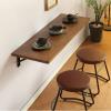 XLTFUC Wall Desk, Mounted Floating Table, Folding Desks, Fold Down Dining Tables, Foldable Hanging Workbench, Drop-Leaf Walldesk, for Small Spaces, Bar (Size : 120X40CM) view 2