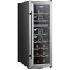 Nutrichef 18 Bottle Wine Fridge | Dual Zone Wine Chiller | Adjustable Temperature 41F to 64F | Ultra Quiet Operation | Wine Cooler For Home & Office | Free Standing 32x11x23 IN | Black view 1