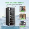 Nutrichef 18 Bottle Wine Fridge | Dual Zone Wine Chiller | Adjustable Temperature 41F to 64F | Ultra Quiet Operation | Wine Cooler For Home & Office | Free Standing 32x11x23 IN | Black view 4