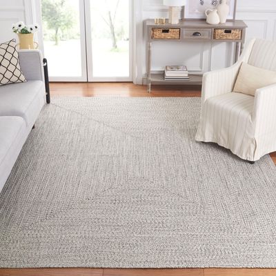 SAFAVIEH Braided Indoor/Outdoor Washable Area Rug 9'x12', Grey BRA201F
