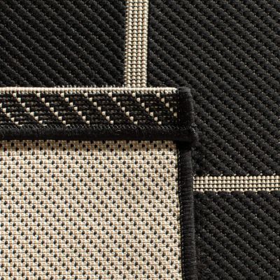 SAFAVIEH Washable Rug Outdoor Courtyard Collection - 8' x 10', Black & Cream, Non-Shedding & Easy Cleaning, Ideal for Patio, Backyard, Mudroom, Dining Space (CY6788-26)