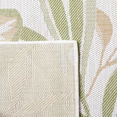 SAFAVIEH Washable Rug Outdoor Courtyard Collection - 6'7" Square, Ivory & Green, Non-Shedding & Easy Cleaning, Ideal for Patio, Backyard, Mudroom (CY9433-52745)