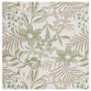 SAFAVIEH Washable Rug Outdoor Courtyard Collection - 6'7" Square, Ivory & Green, Non-Shedding & Easy Cleaning, Ideal for Patio, Backyard, Mudroom (CY9433-52745) view 2